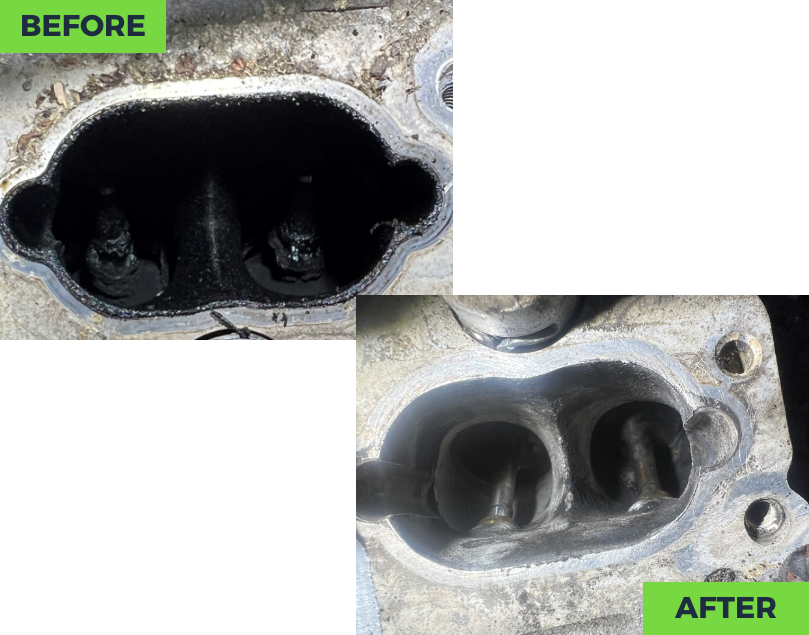 Engine Carbon Clean before and after